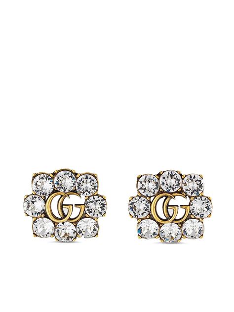 Gucci Boucles d'oreilles fleur Double G diamants